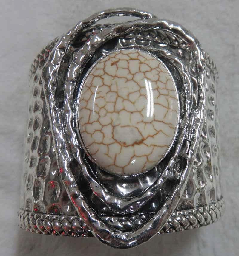 White Stone Cuff Bracelet
