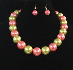 Pink and Green Pearl Sorority