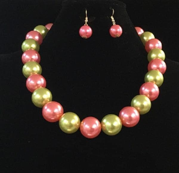Pink and Green Pearl Sorority