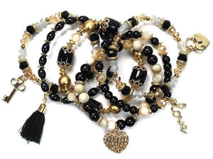 Glass Beaded Charm Bracelet