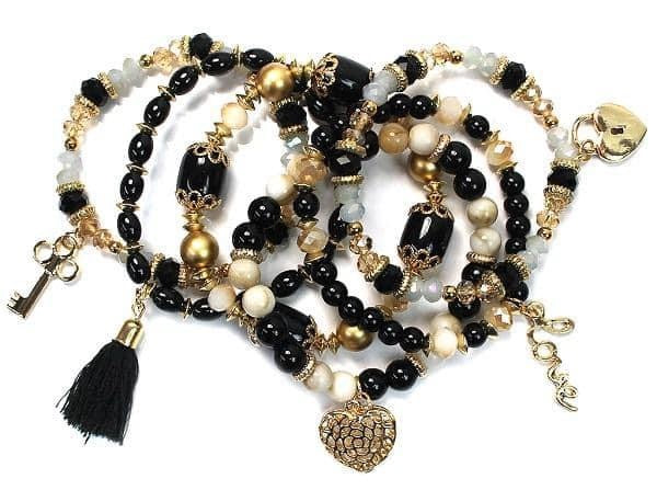 Glass Beaded Charm Bracelet