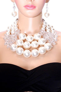 White Clear Pearl Necklace