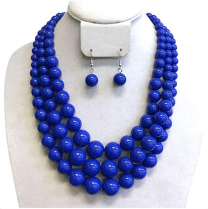 Royal Blue Pearl Necklace