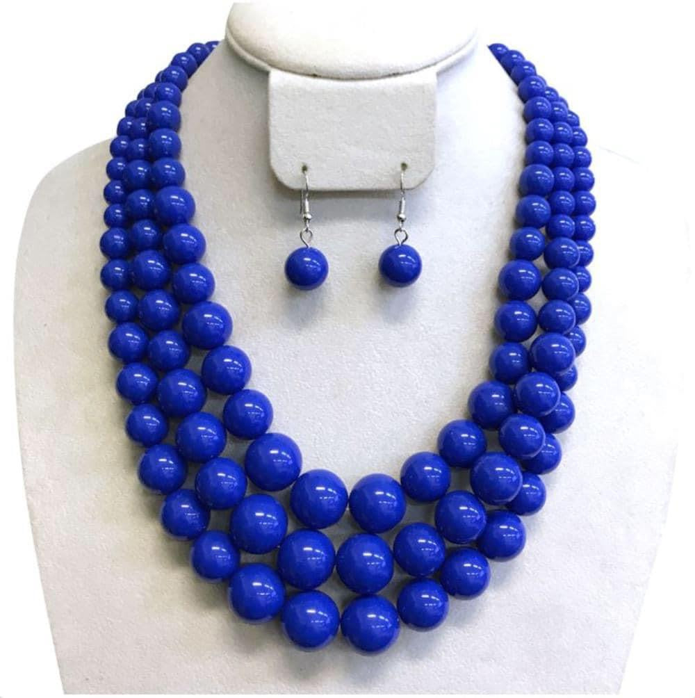 Royal Blue Pearl Necklace