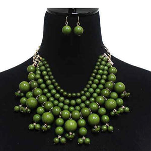 Olive Green Pearl Necklace