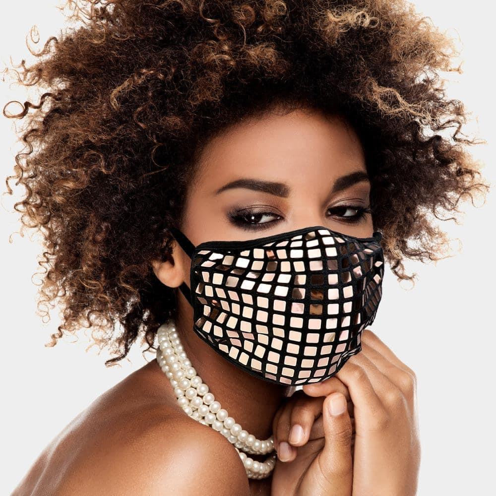 Rose Gold Sequin Mask