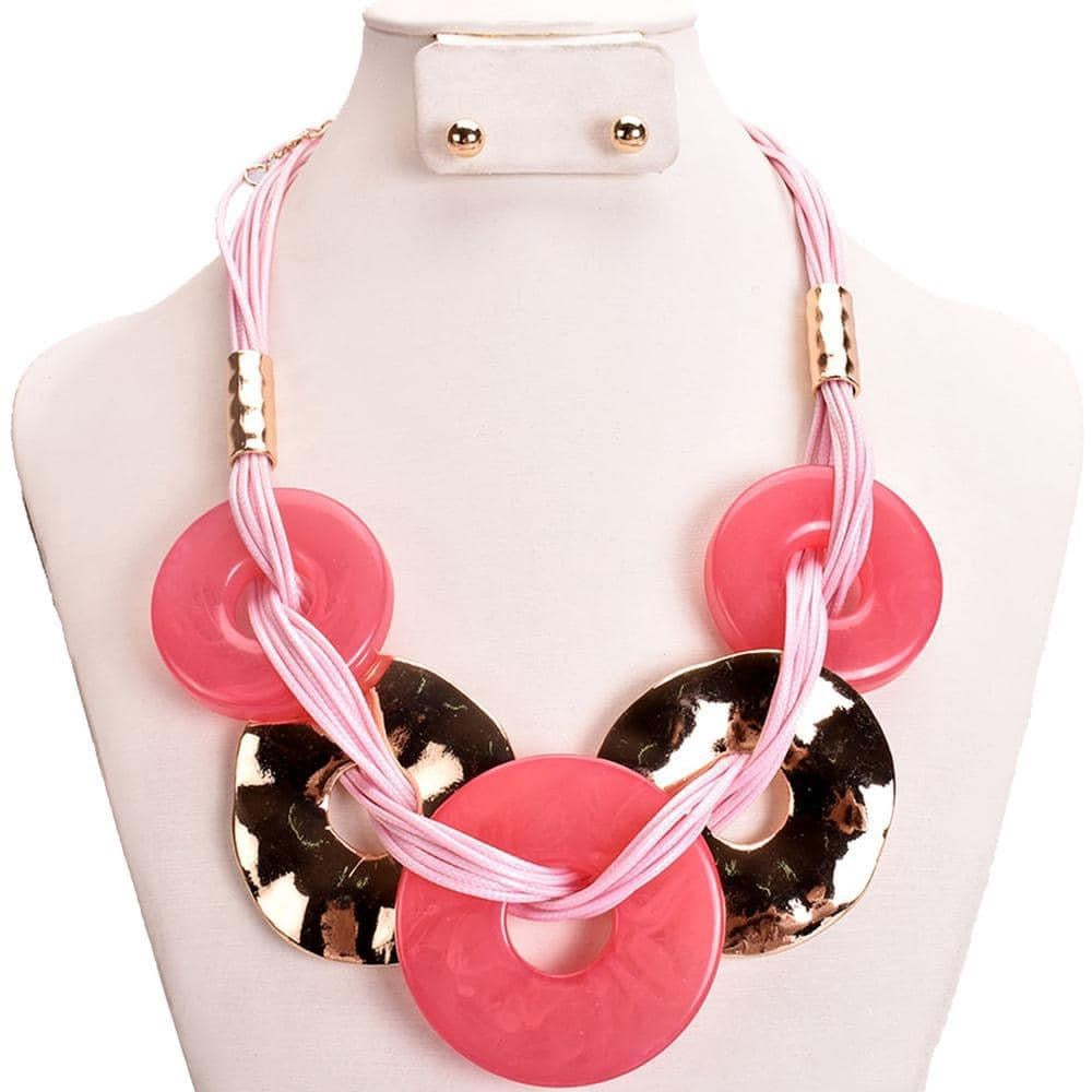 Pink Chord Necklace