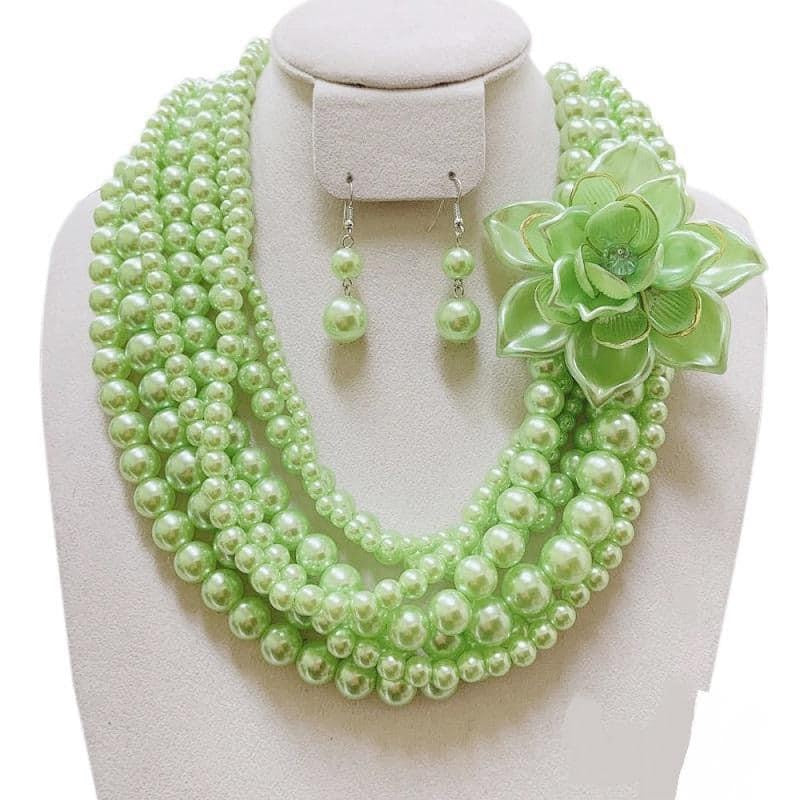Lime Green Pearl Necklace