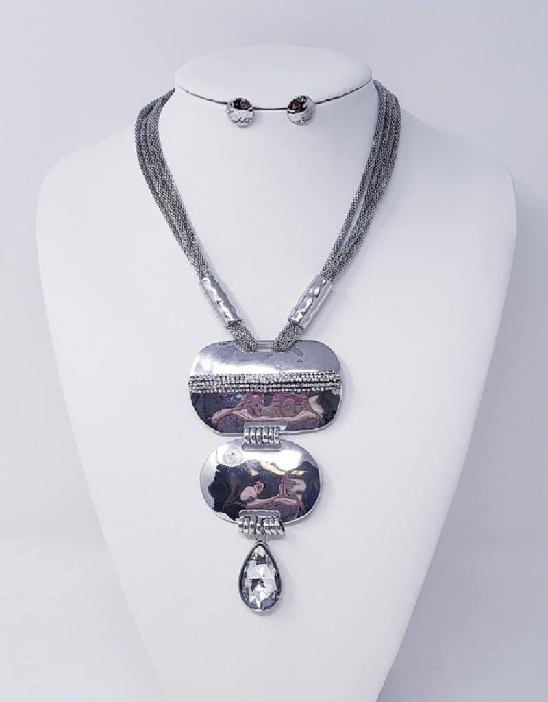 Silver Hammered Necklace