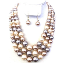Load image into Gallery viewer, Multi Level Pearl Necklace Set
