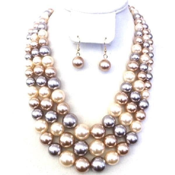 Multi Level Pearl Necklace Set