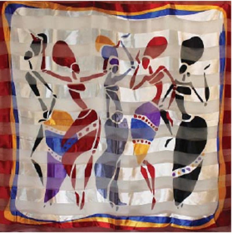 Blue Dancing Ladies Scarf