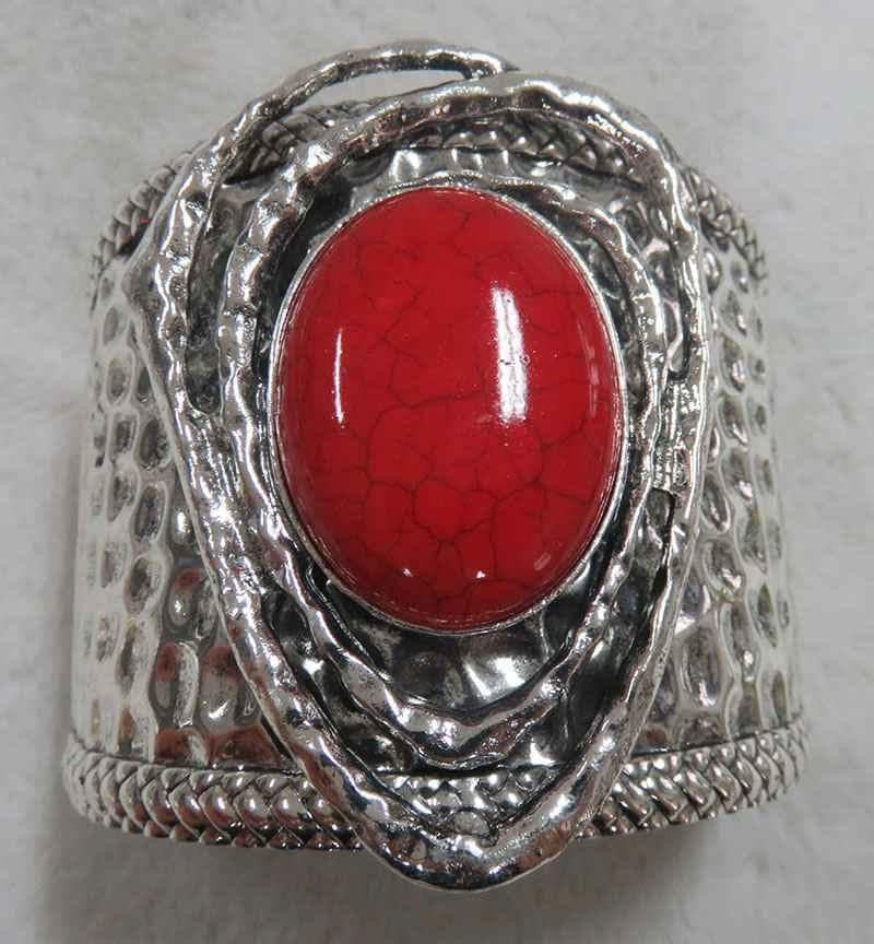 Red Stone Cuff Bracelet