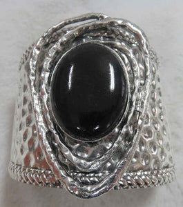 Black Stone Cuff Bracelet