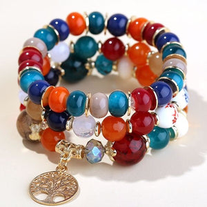 Tree Of Life Candy Bead Bracelet Multi