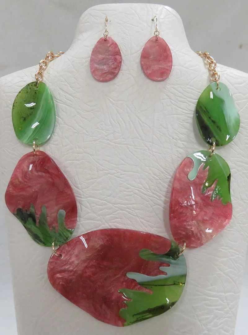 Sorority Pink & Green Witg Gold Accents