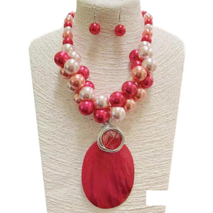 Pink Seashell Pearl Necklace