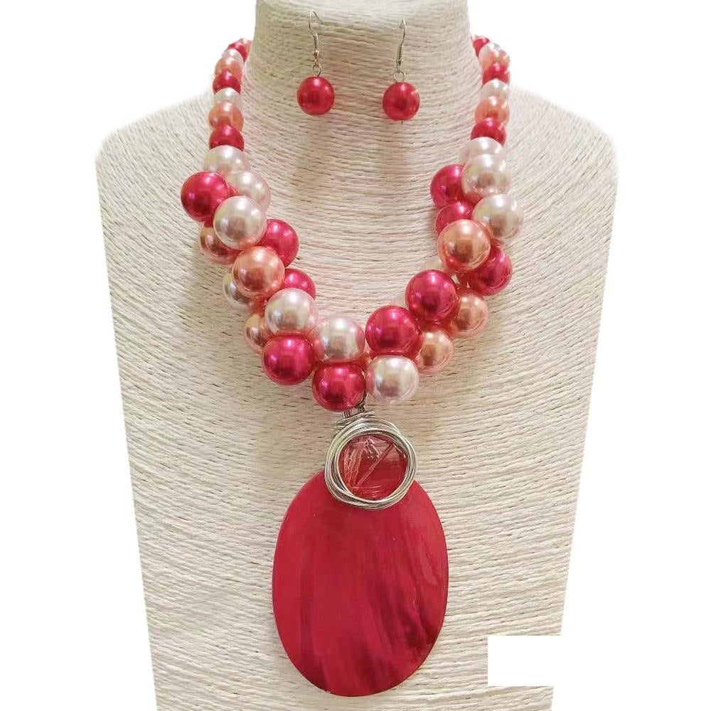 Pink Seashell Pearl Necklace