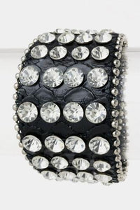 Black Leather Snap Bracelet