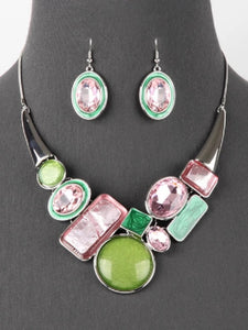 Sorority Pink and Green Abstract Set