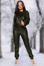 Load image into Gallery viewer, Clothes Two Piece Leather Pants Set
