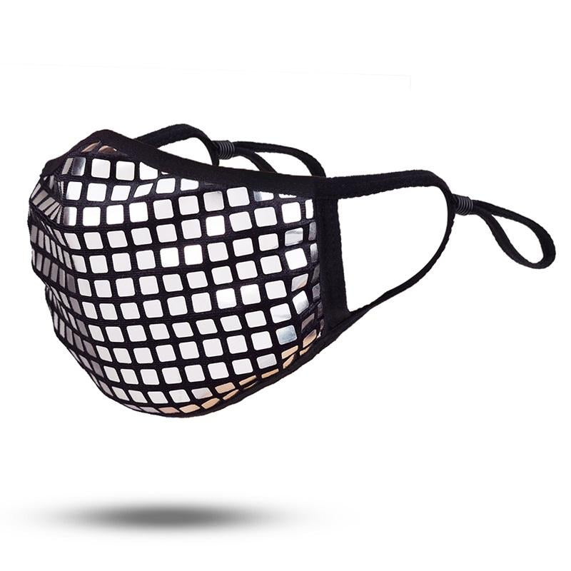 Black Square Silver Sequin Mask